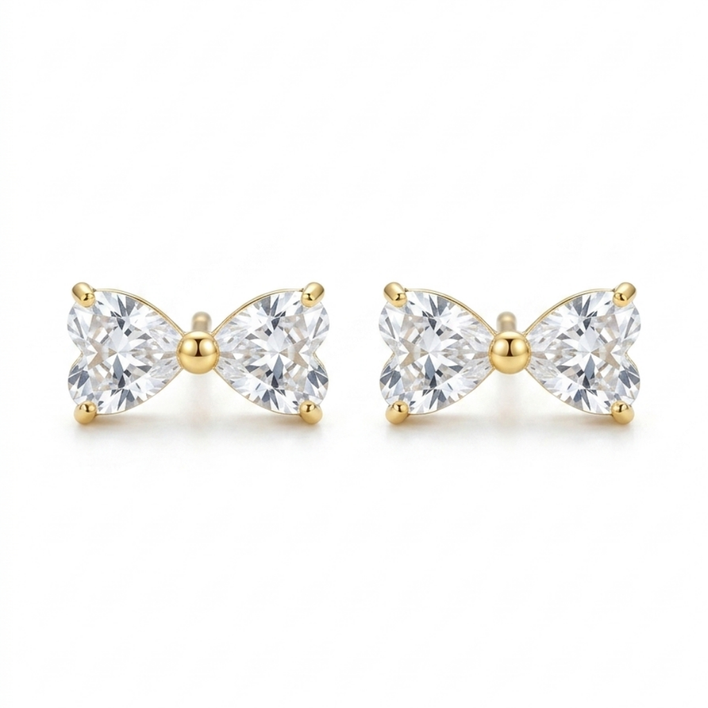Belle Bow Earrings - Gold