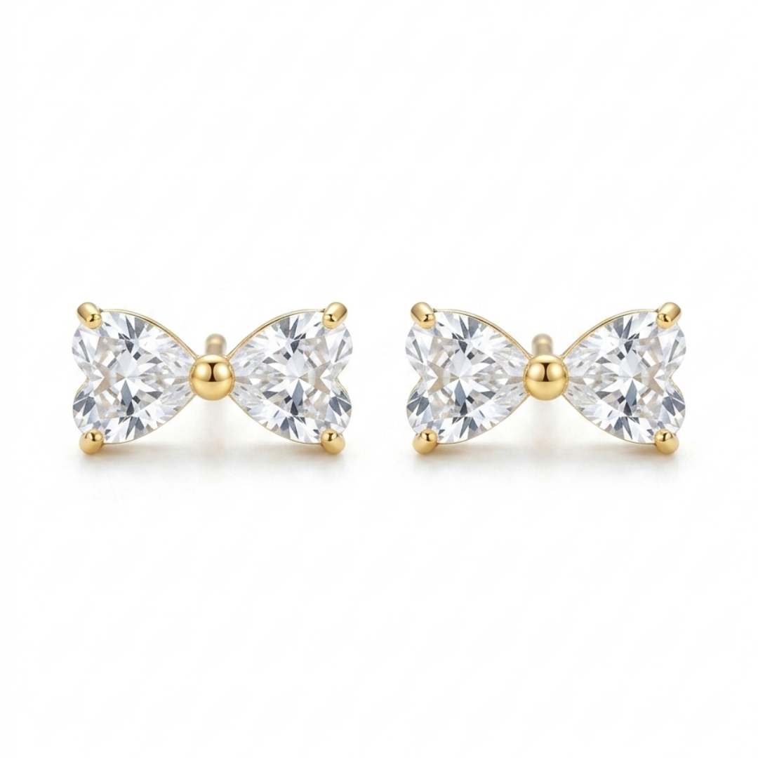 Belle Bow Earrings - Gold